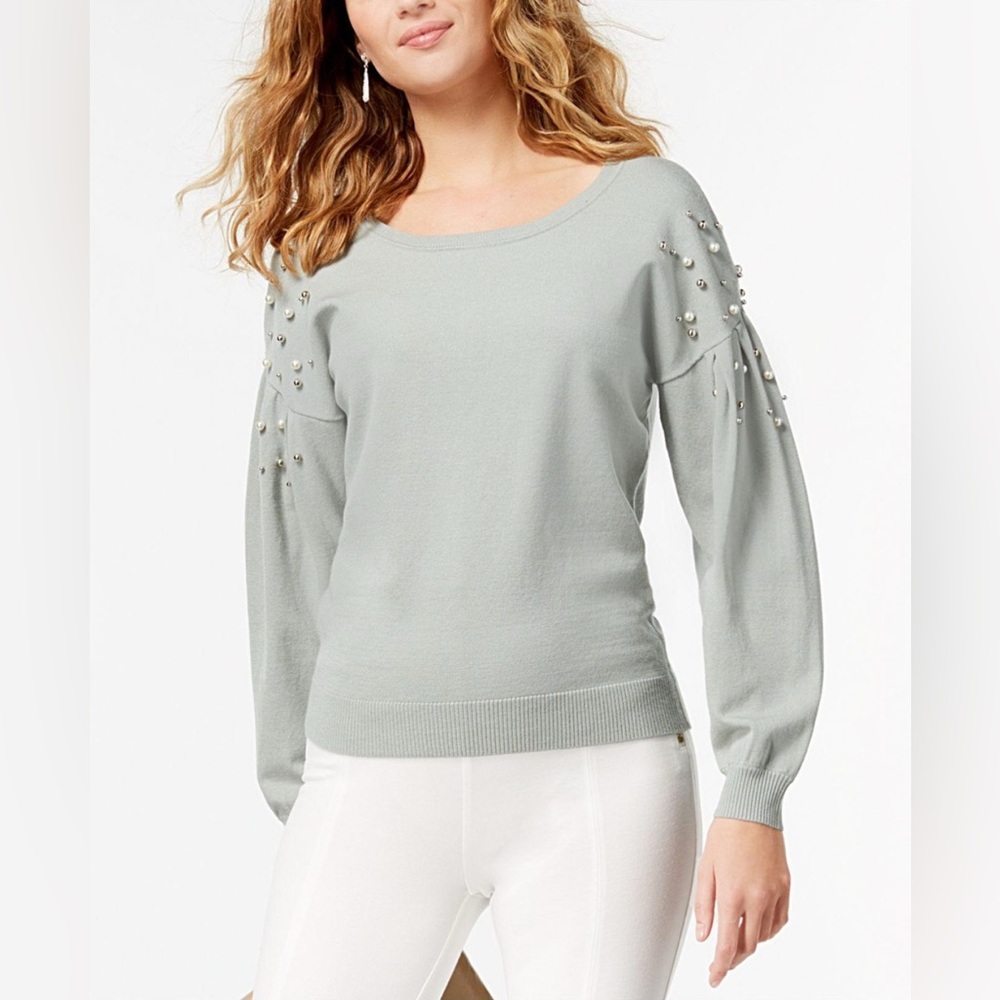 INC Faux Pearl Embellished Pullover Sweater size extra small